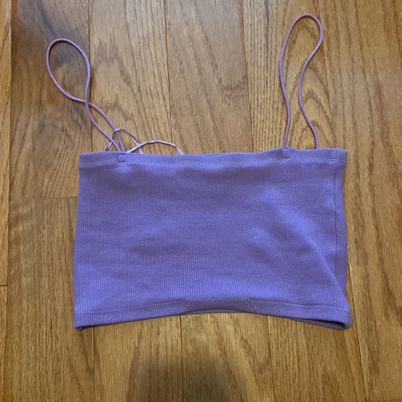 Zara Purple Cropped Tank Top - Picture 4 of 7